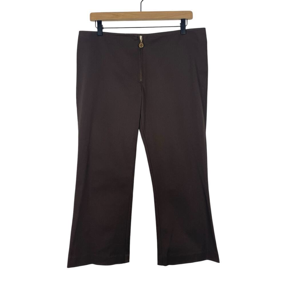 Tory Burch Stretch Twill Som Pant Capris Coconut Brown Size 12 Minimalist Casual